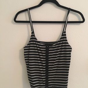 American Eagle black and white ribbed tank top